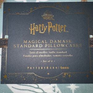 NWT Pottery Barn Harry Potter Magical Damask Mint & White Pillowcases (2 Sets)